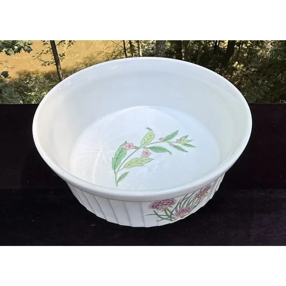 Vintage Shafford Souffle Dish Herbs and Spices Porcelain 7.5 inch